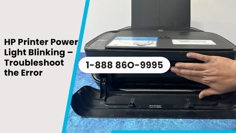 HP printer power light blinking